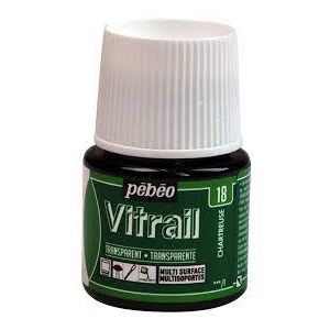 Farba witrażowa do szkła Pebeo Vitrail 45ml, Zielona/18 Chartreuse Green transparentna